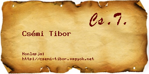 Csémi Tibor névjegykártya
